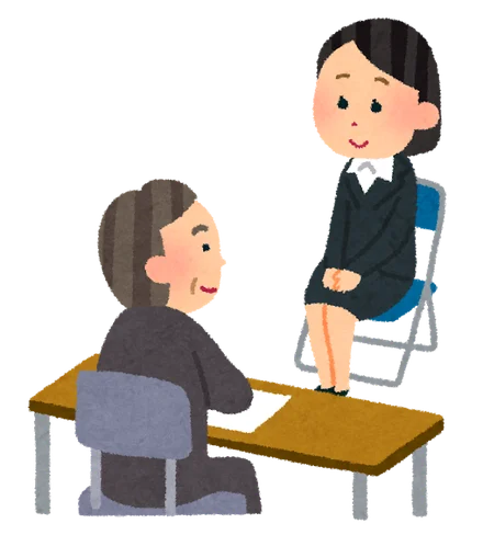 面接を受ける女性
